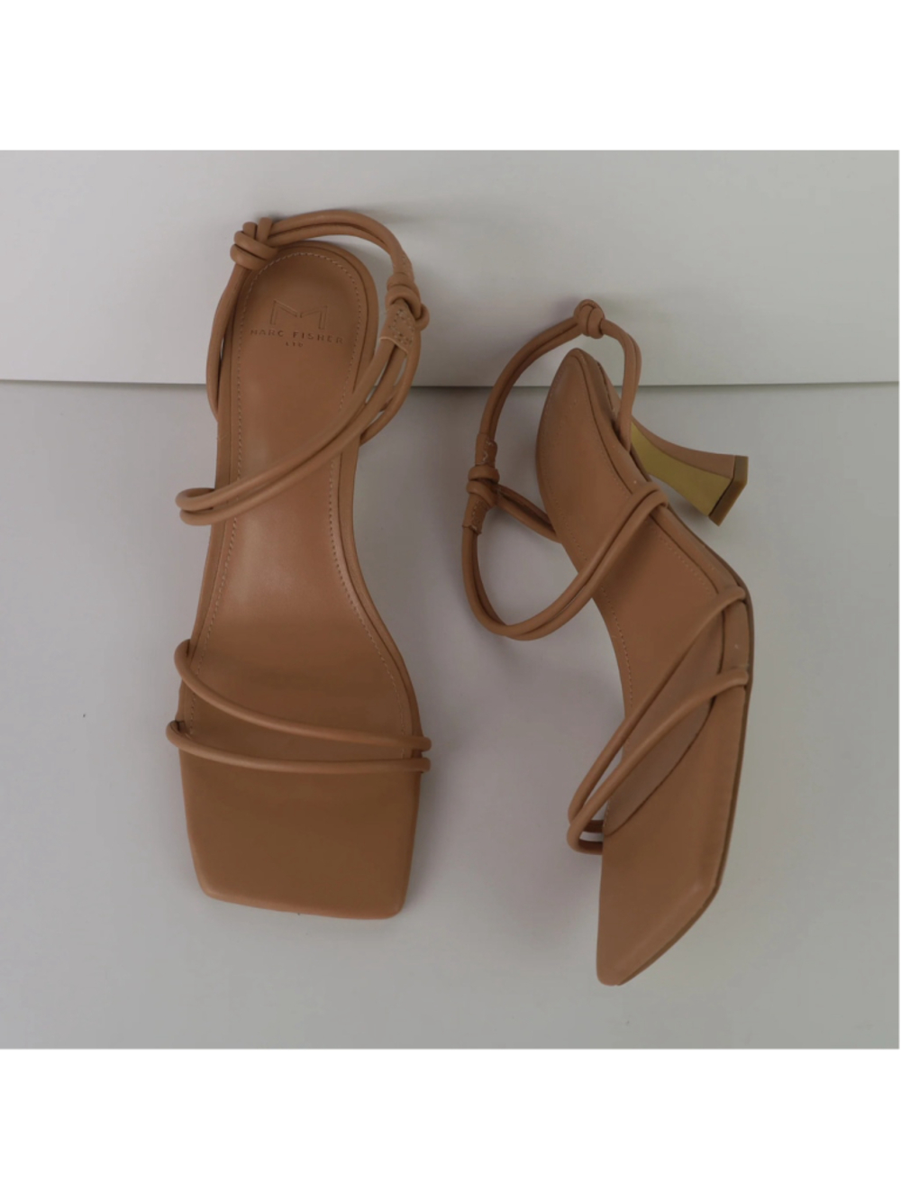 Marc Fisher LTD Davia Sandals 7.5M Medium Natural Strappy Kitten Heel NWD 0479 - Picture 8 of 16